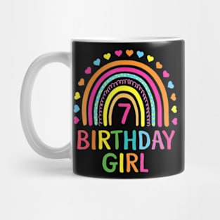 7 Years Old Rainbow Girls 7Th Birthday For Girls Kids Mug